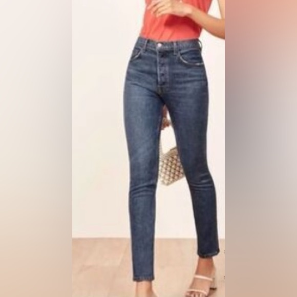 Reformation Serena Jeans Size 26 High Skinny Crop Button Fly Stretch - Picture 11 of 11